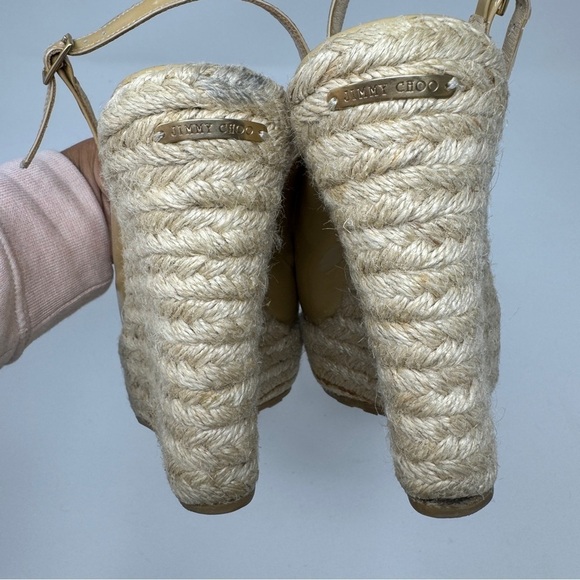 Jimmy Choo Nude Tan Espadrille Wedges - Picture 9 of 9